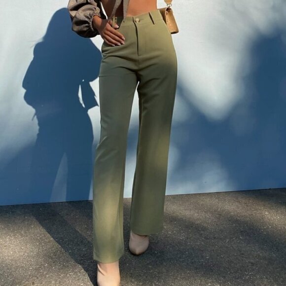 I MEAN BUSINESS Olive Pocketed Pants - Picture 2 of 10